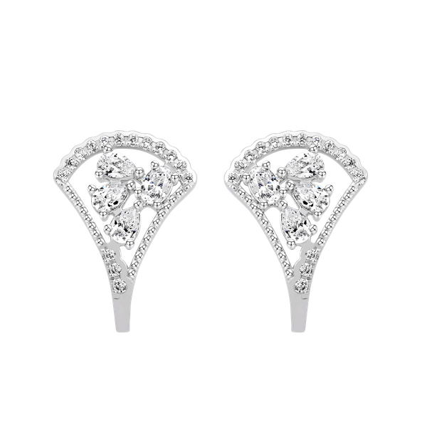 Hoa tai đính đá CZ vàng 18K Stella