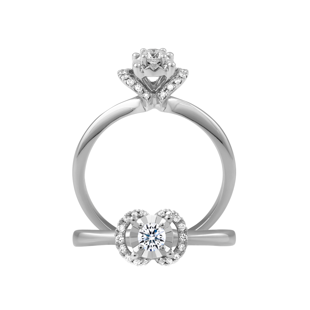 Nhẫn nữ kim cương vàng 14K Adelia N2 5p GVRG0233602