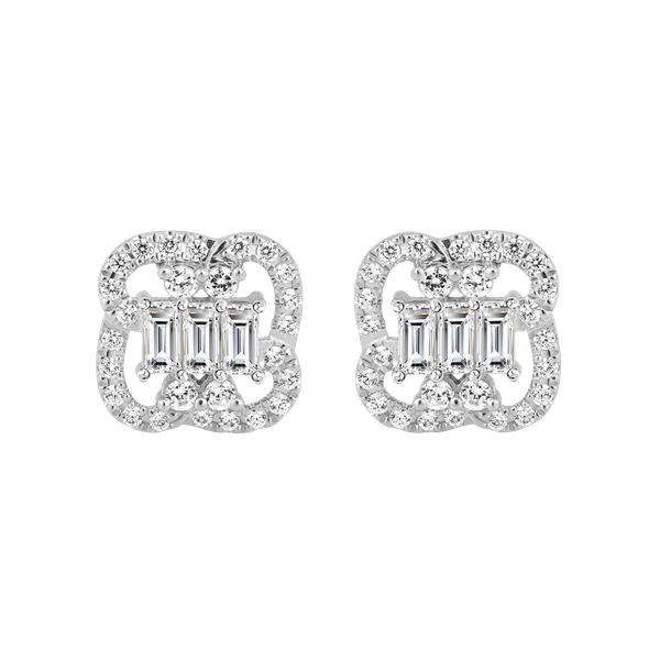 Hoa tai đính đá CZ vàng 14K Happinest