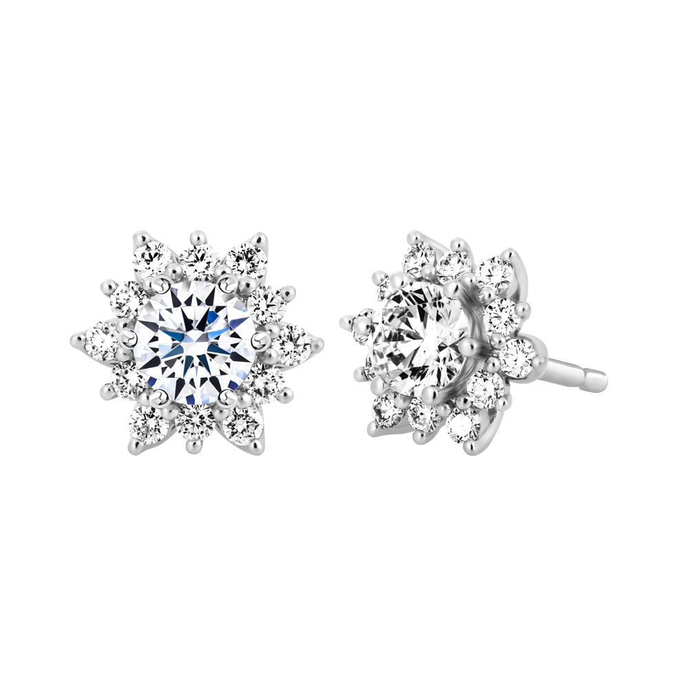 Hoa tai kim cương tấm vàng 14K Enimeat 3C