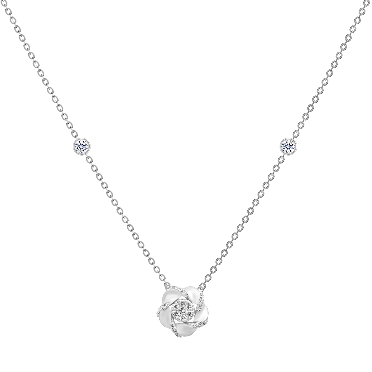 Dây liền mặt kim cương viên vàng 14K Jena A203 TD