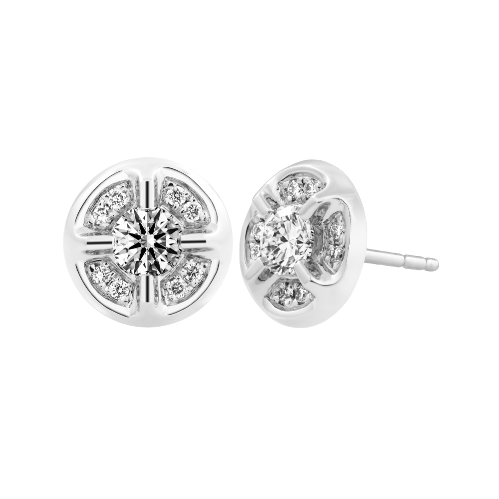 Hoa tai kim cương tấm vàng 14K Solemnly N 2C GVER0107705