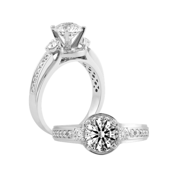 Ổ nhẫn nữ kim cương tấm vàng 14K Galena N 1CT
