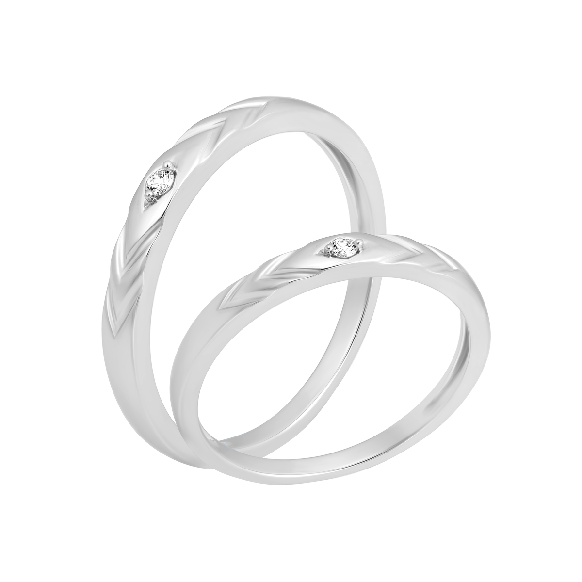 Nhẫn cưới nam kim cương viên vàng 14K Semia M