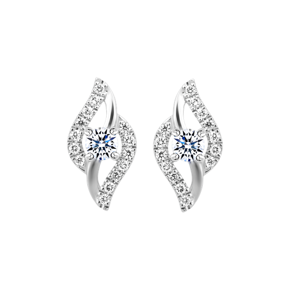 Hoa tai kim cương vàng 14K Brightest 10p