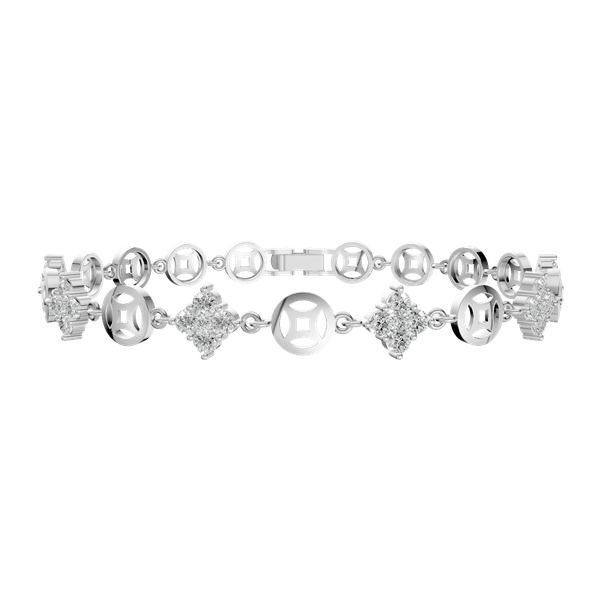 Lắc đính đá CZ vàng 18K Sightingly