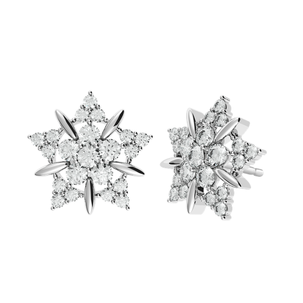 Hoa tai đính đá CZ vàng 14K Snowess