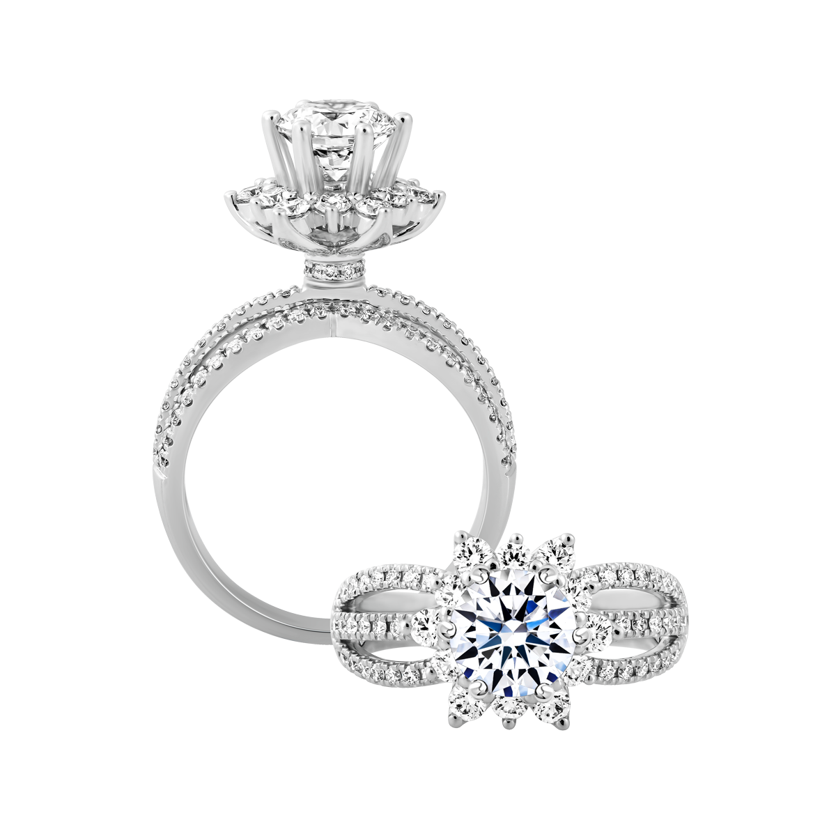 Nhẫn nữ kim cương tấm vàng 14K Enimeat 5C