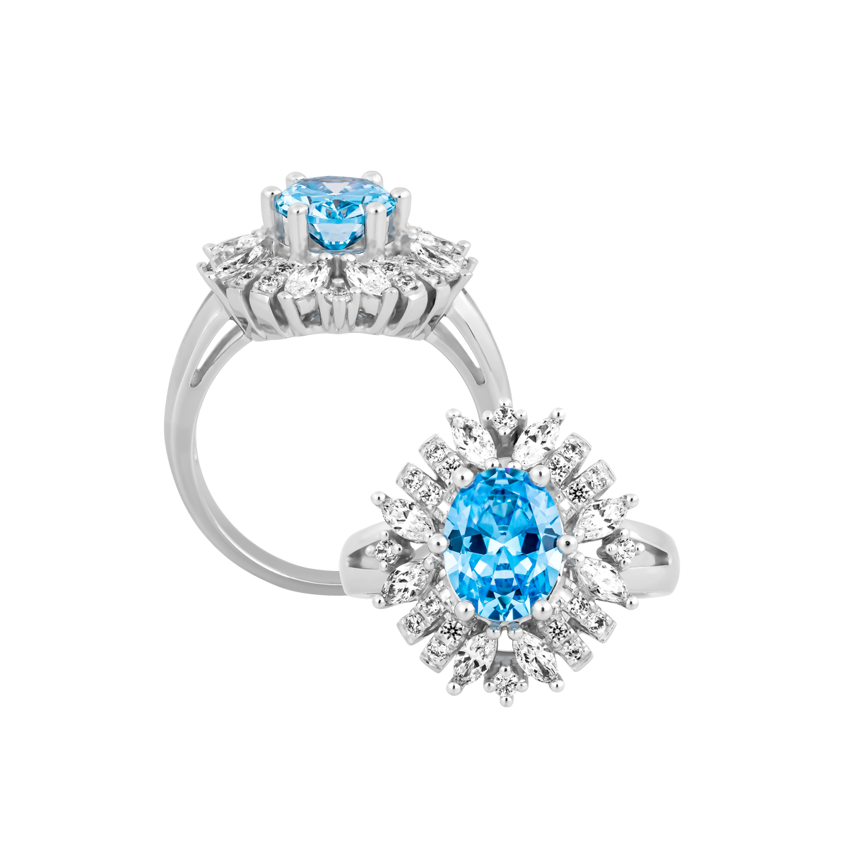 Nhẫn nữ đính đá màu Topaz vàng 14K Rabbin S.Top GVRG0239779