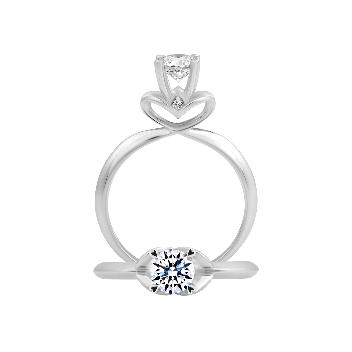 Ổ nhẫn nữ kim cương tấm vàng 14K Lurition 5C