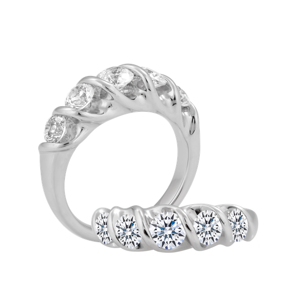 Nhẫn nữ đính đá CZ vàng 14K Twist 5C