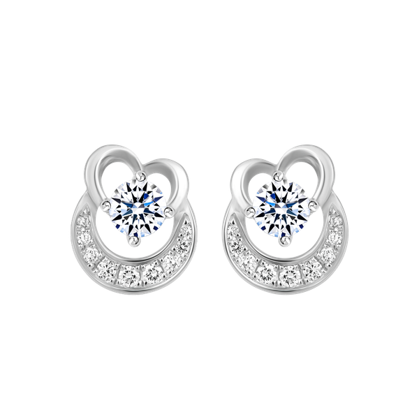 Hoa tai kim cương 8 Hearts & Arrows vàng 14K Berosal H&A 2C