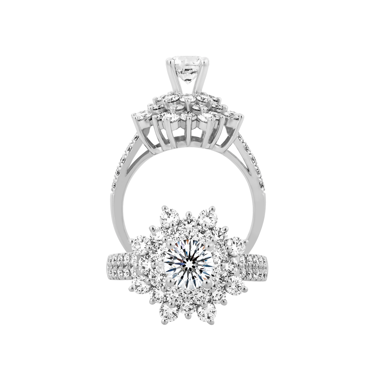 Nhẫn nữ kim cương tấm vàng 14K Aldys N 1CT