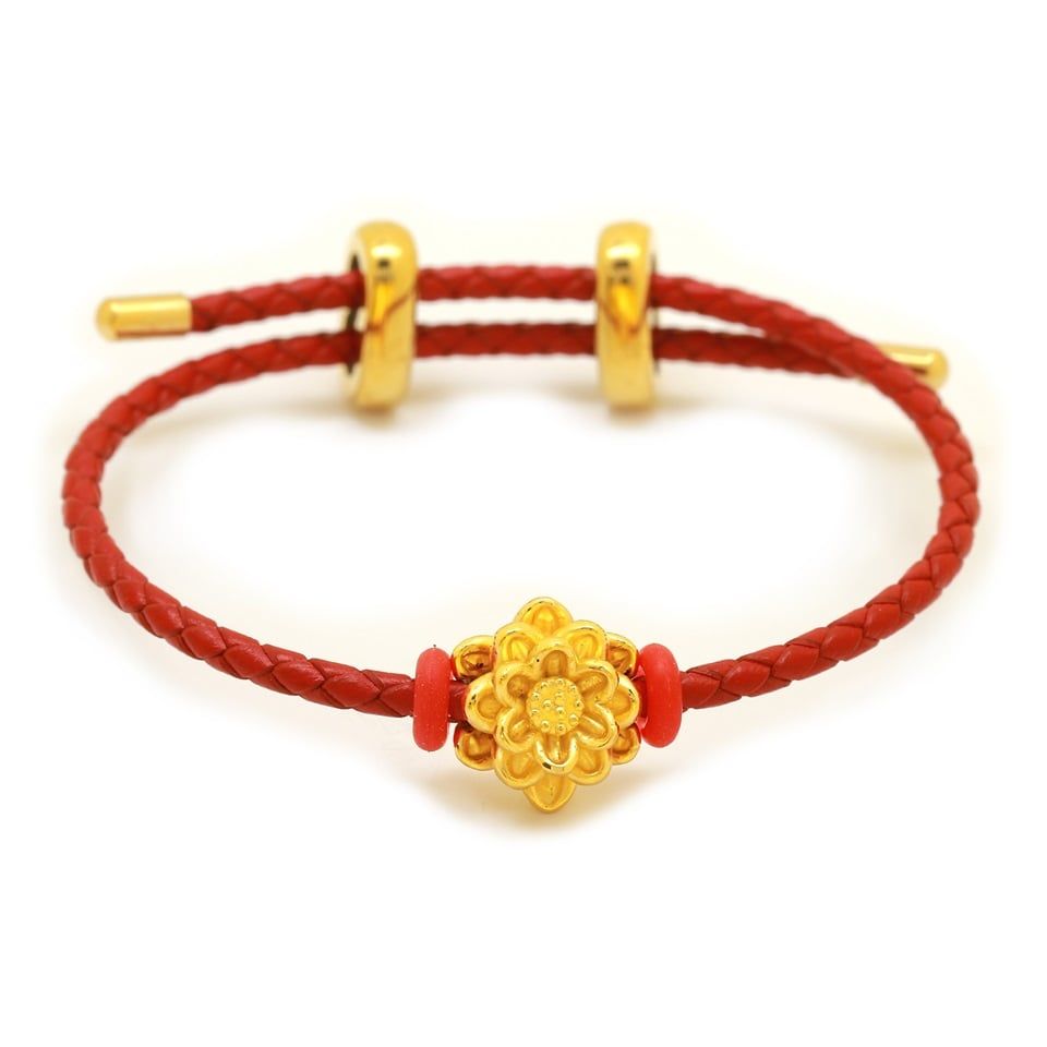 Lắc Vàng 24K Lotus Blossom CB500361 5D