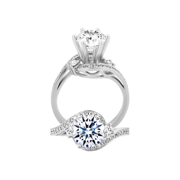 Ổ nhẫn nữ kim cương tấm vàng 14K Genial 1.5CT