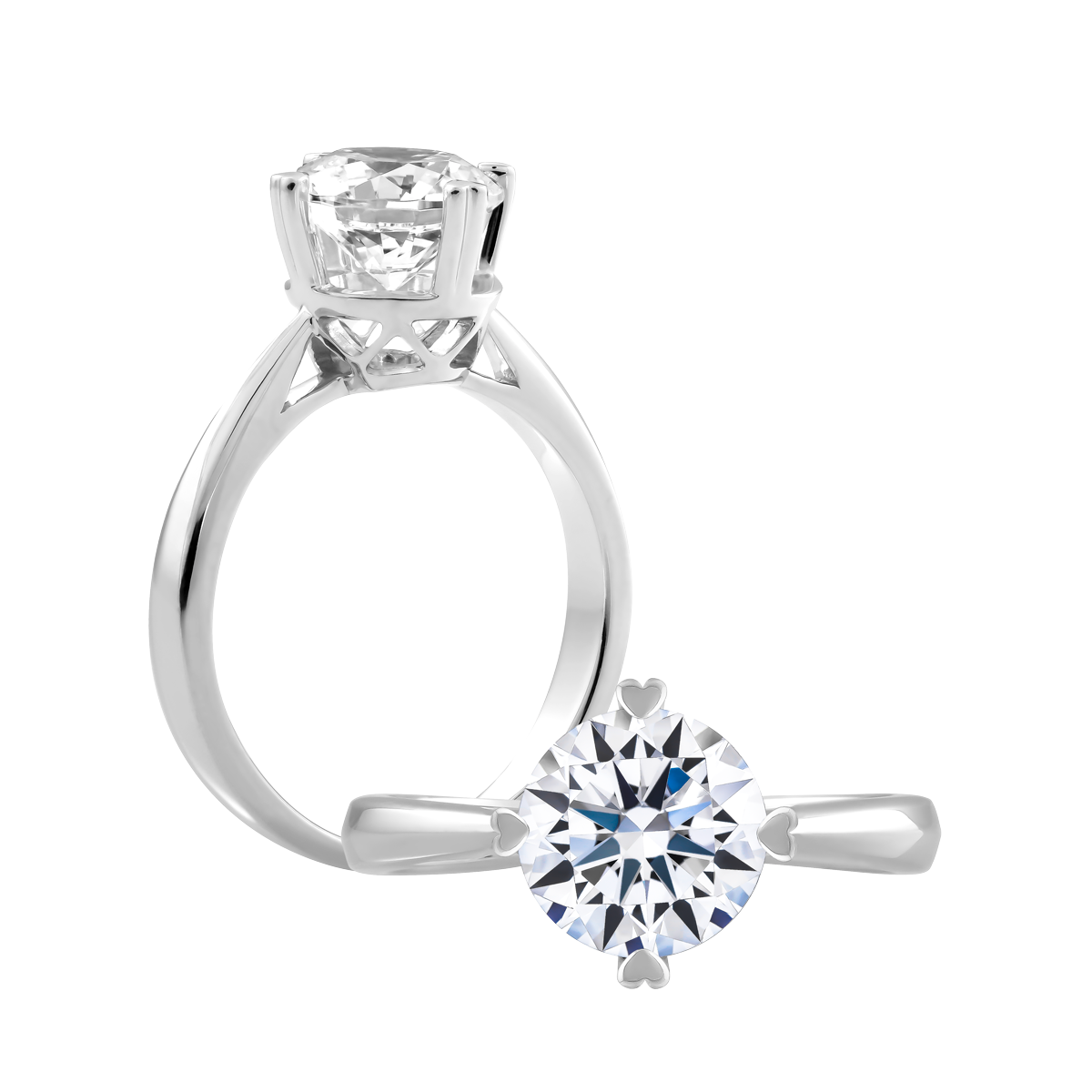 Ổ nhẫn nữ đính đá CZ vàng 18K Jussi 1CT