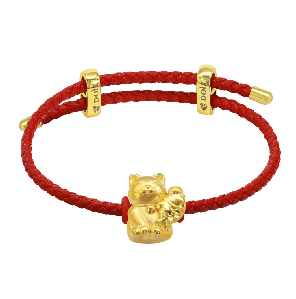 Lắc Vàng 24K Maneki Neko CB500458 5D