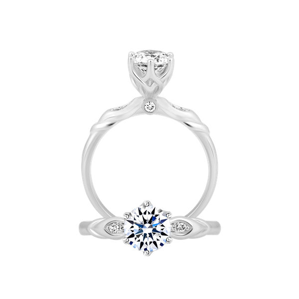 Ổ nhẫn nữ kim cương tấm vàng 14K Savory 1CT