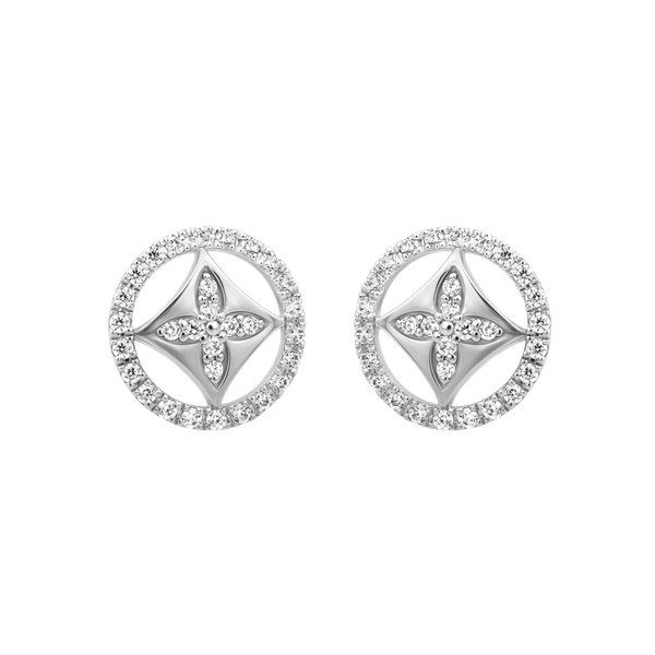 Hoa tai đính đá CZ vàng 18K Elving