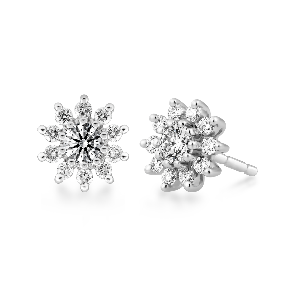 Hoa tai kim cương tấm vàng 14K Amuse NS 3C