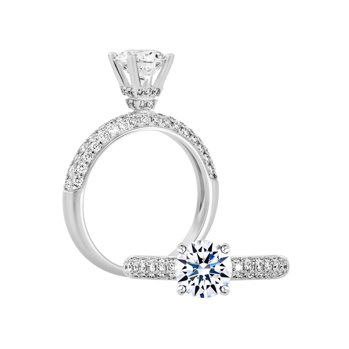 Nhẫn nữ kim cương tấm vàng 14K Splendor 1CT