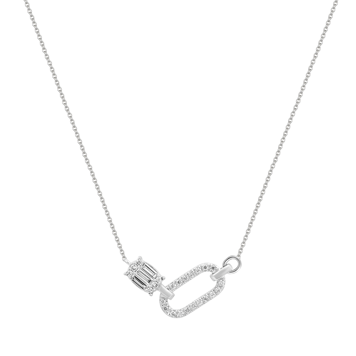 Dây liền mặt kim cương viên vàng 14K Jena A207 TD