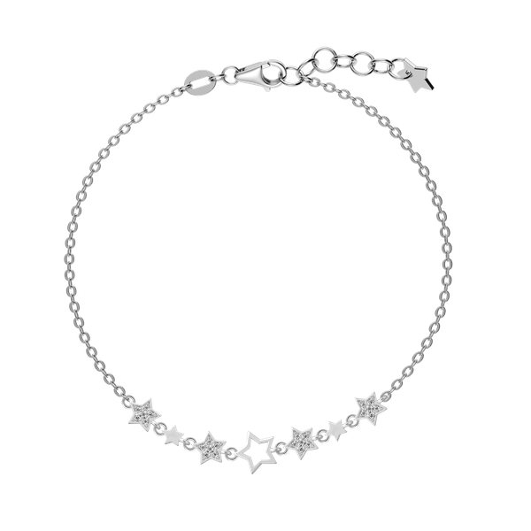 Dây tay đính đá CZ vàng 14K Starwin B