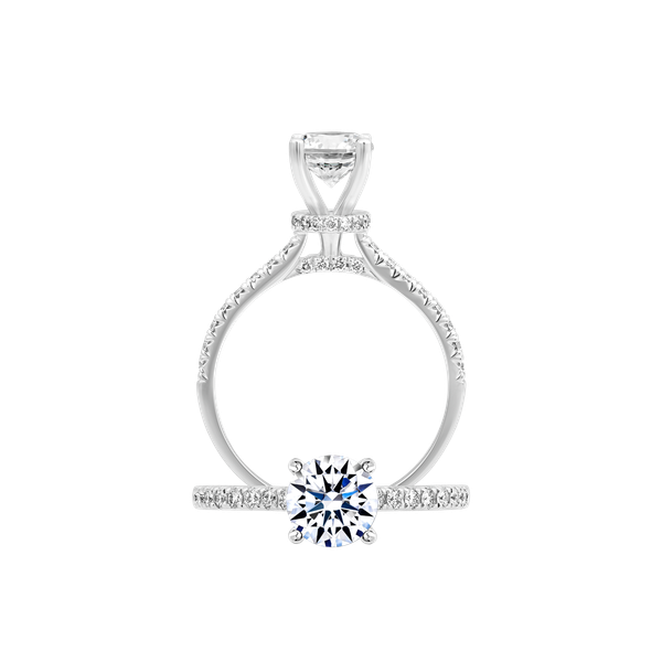Ổ nhẫn nữ kim cương tấm vàng 14K Navio 1CT