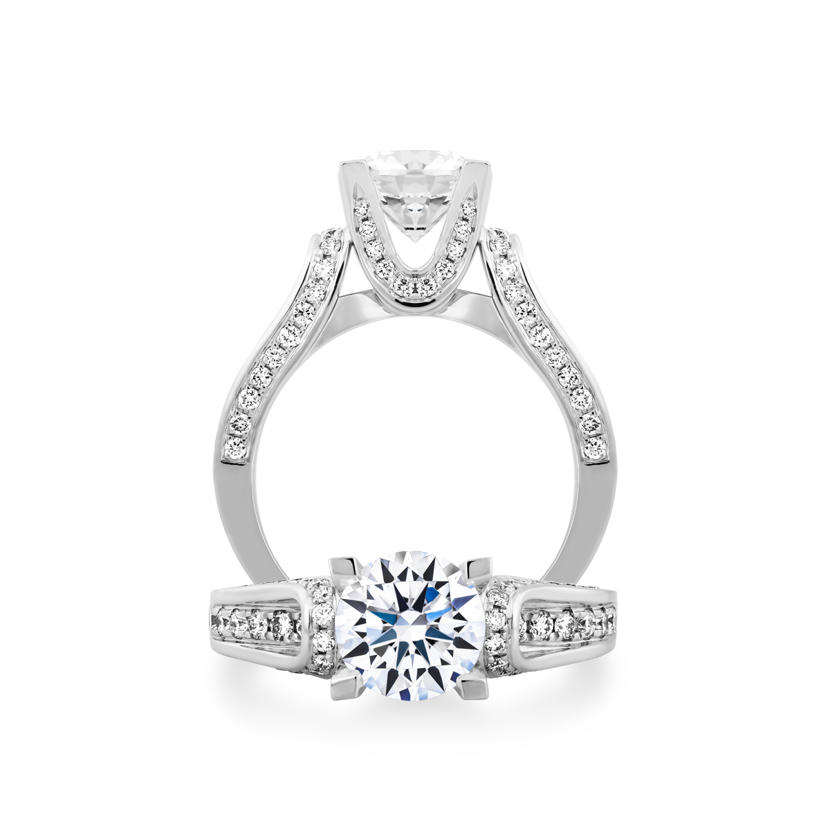 Ổ nhẫn nữ kim cương tấm vàng 14K Lucky Ring N 5C