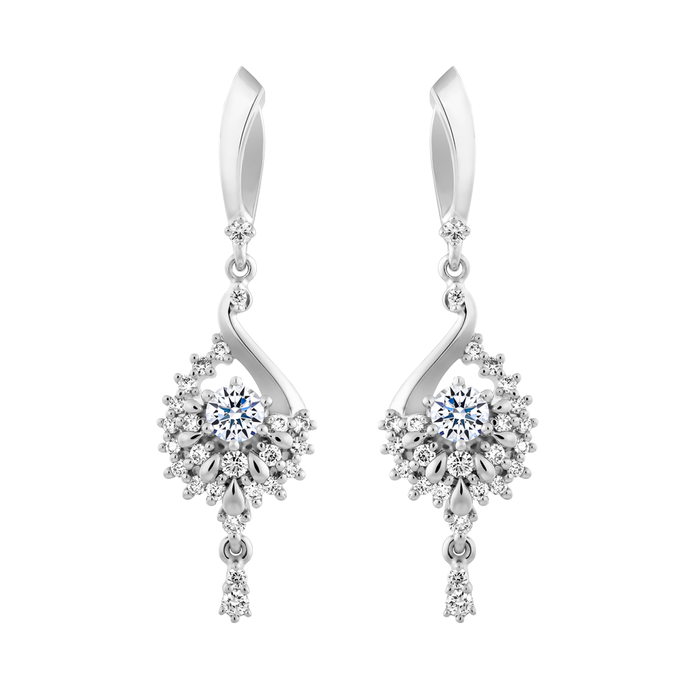 Hoa tai kim cương tấm vàng 14K Rosella N 2C GVER0108853