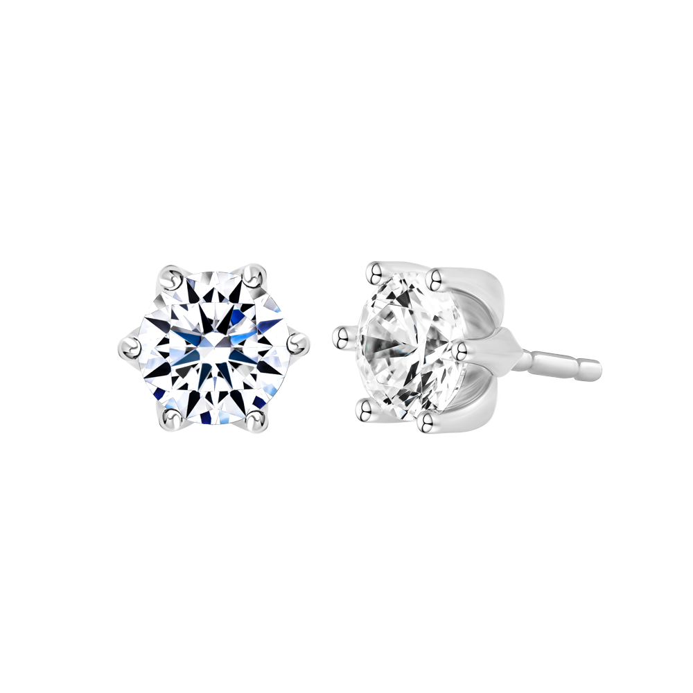 Hoa tai đính đá CZ vàng 18K Freshing 1CT