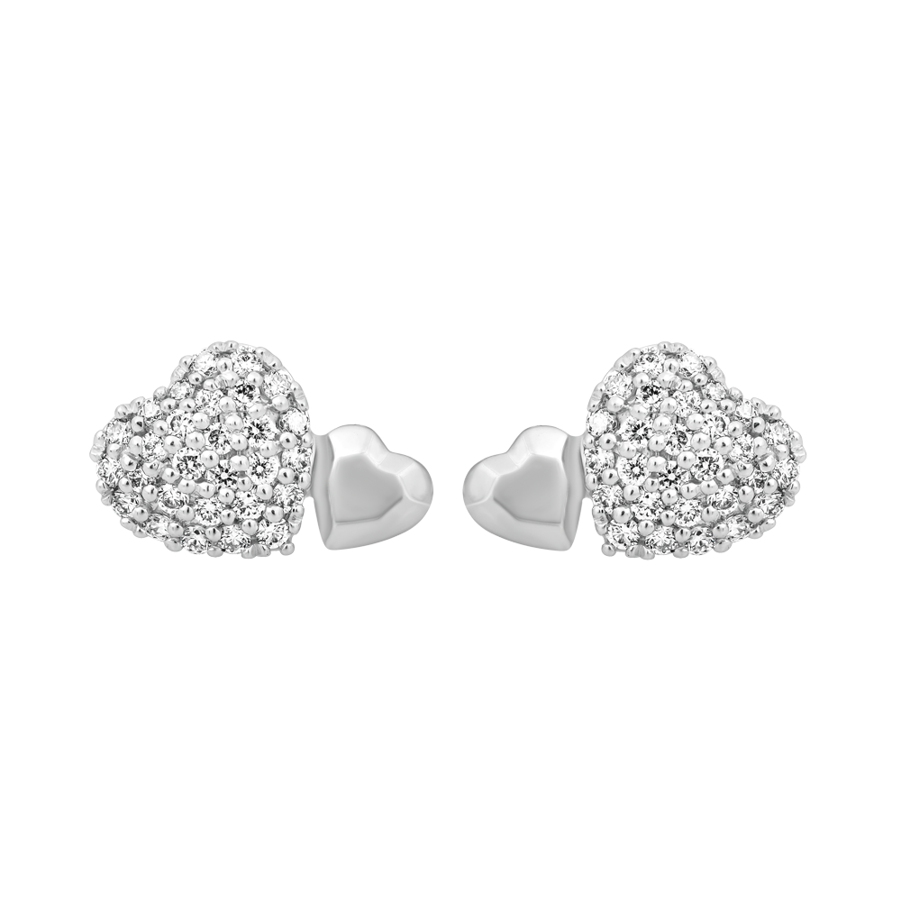 Hoa tai kim cương viên vàng 14K Heartjoy TD