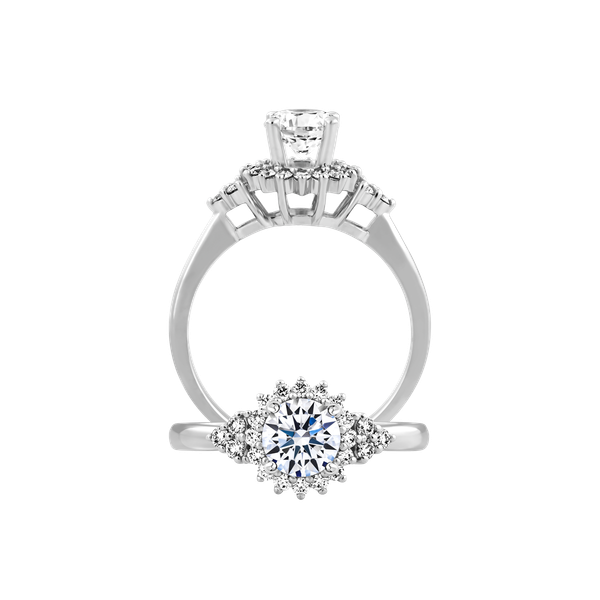 Ổ nhẫn nữ kim cương tấm vàng 14K Alberta N 5C