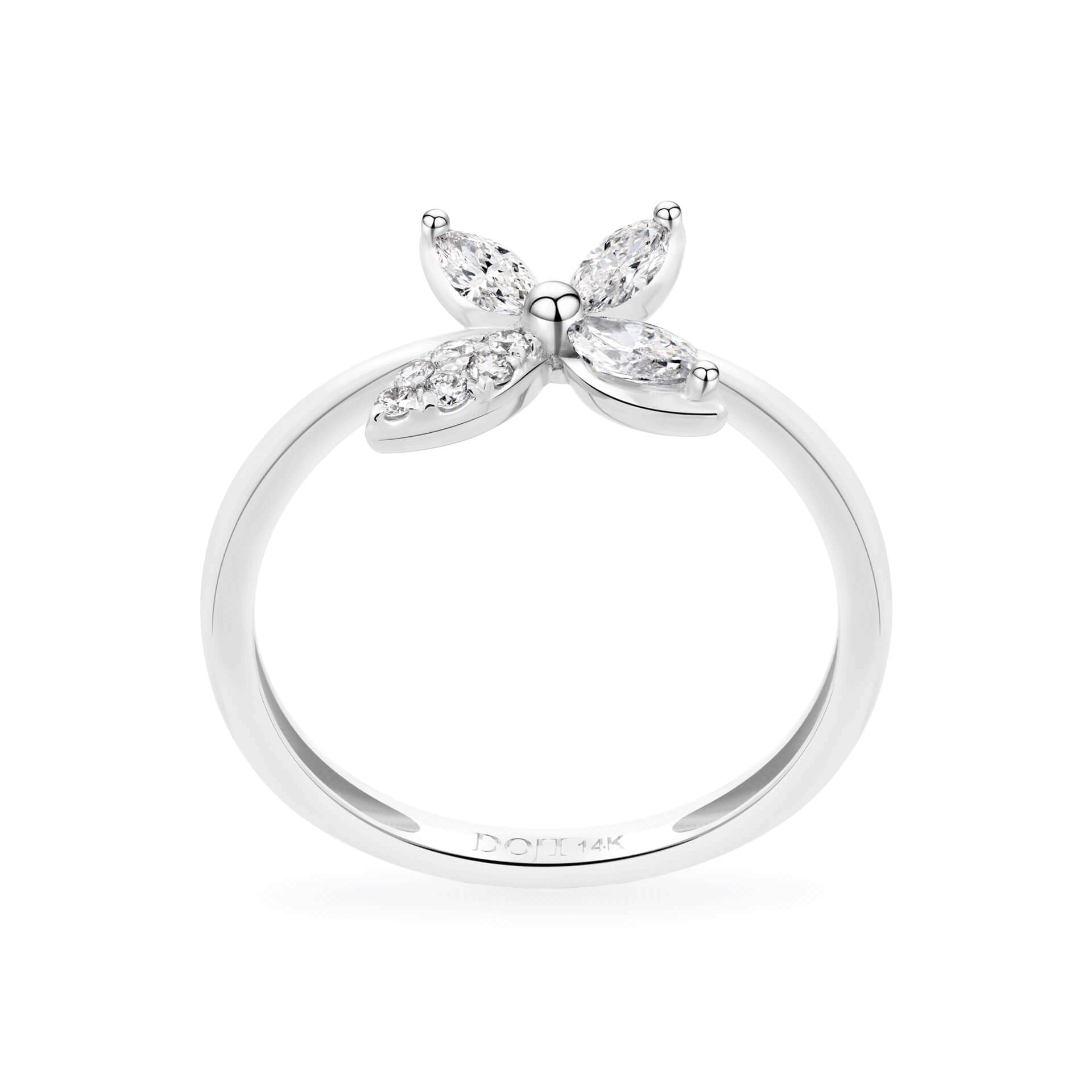 Nhẫn nữ kim cương viên vàng 14K Jena A180 TD