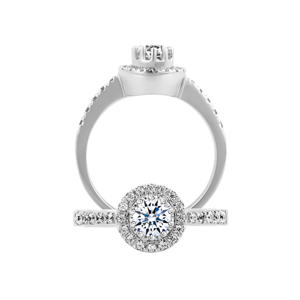 Ổ nhẫn nữ kim cương tấm vàng 14K Horaz N 3C