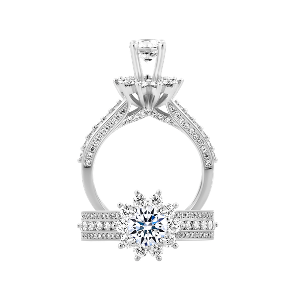 Nhẫn nữ kim cương tấm vàng 14K Zadia 5C
