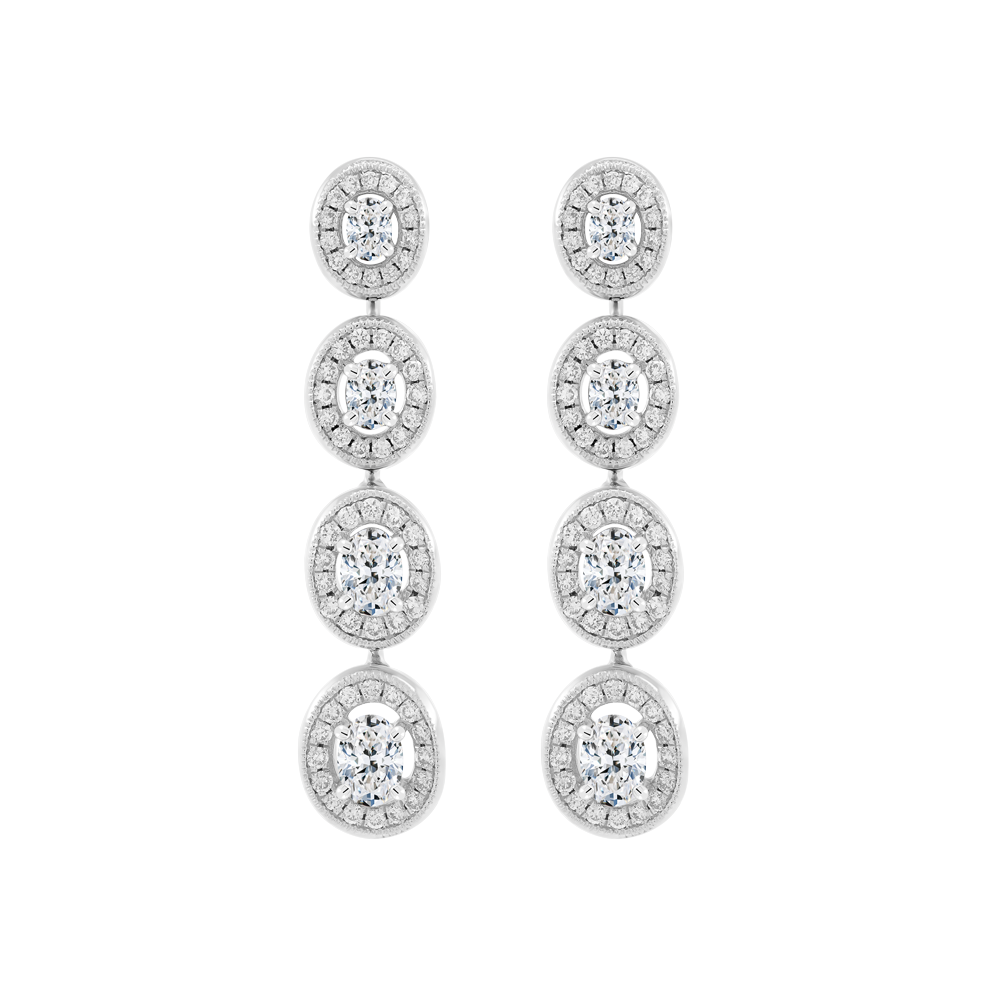 Hoa tai kim cương viên vàng 18K Jena A036 TD