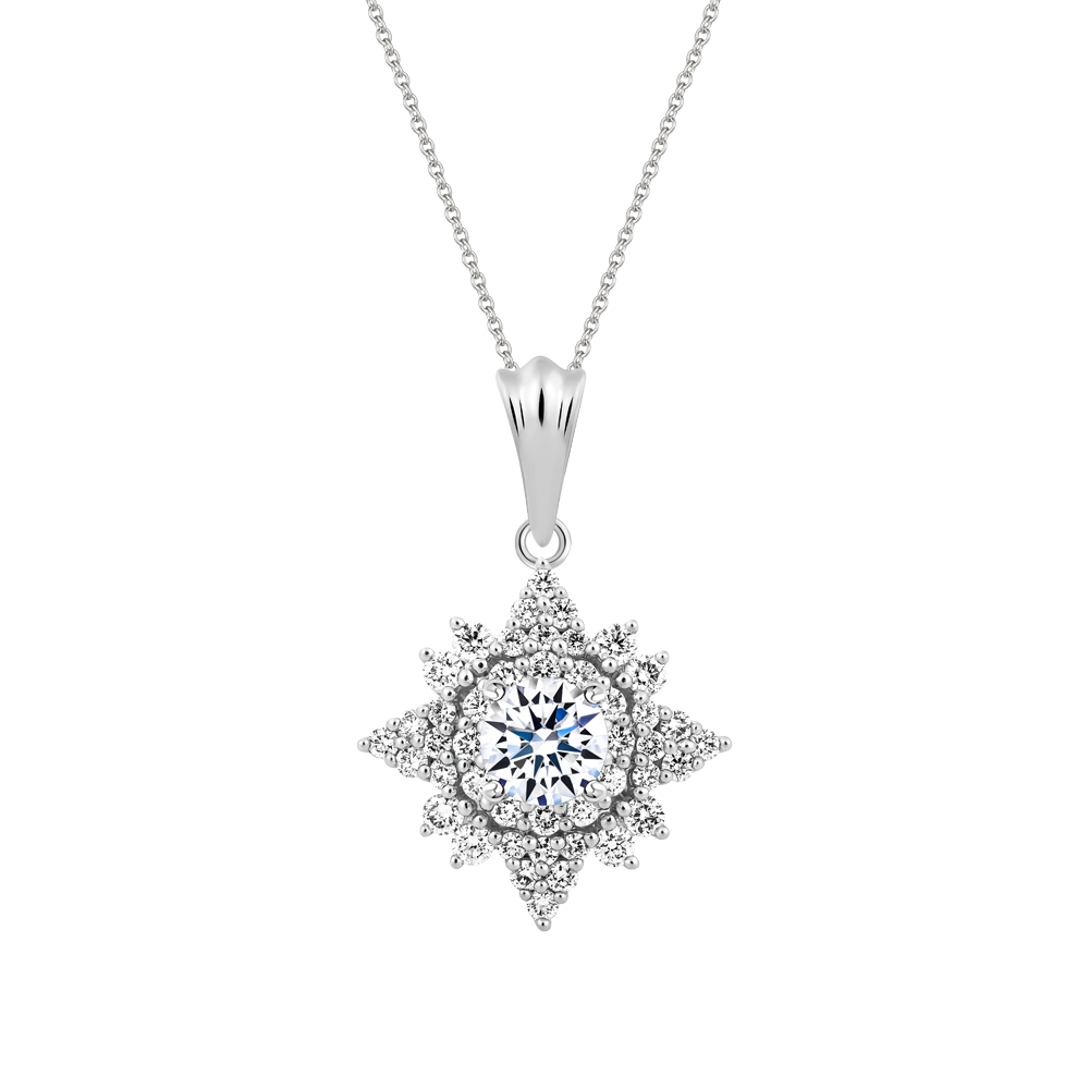 Mặt kim cương tấm vàng 14K Fervency 5C