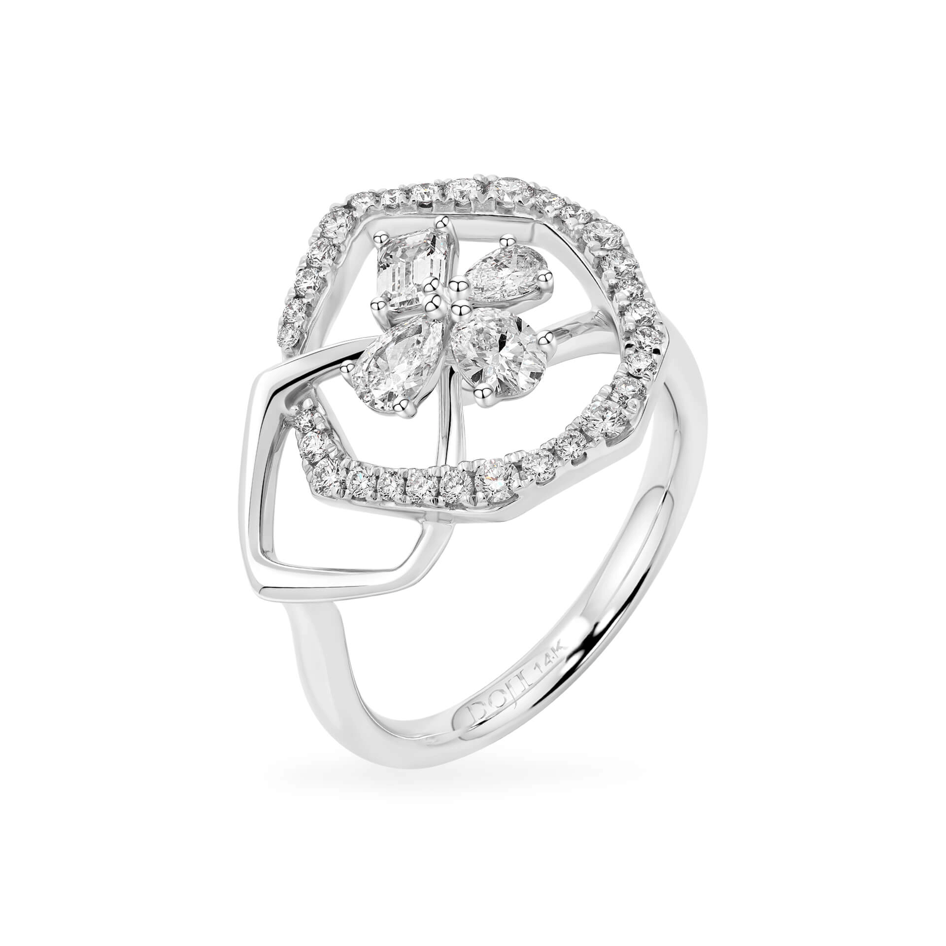 Nhẫn nữ kim cương viên vàng 14K Jena A118 TD