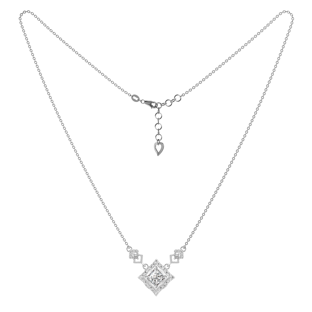 Dây liền mặt đính đá CZ vàng 18K Vivance PR 2C