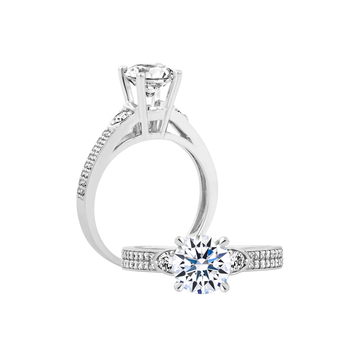Nhẫn nữ kim cương tấm vàng 14K Battzion N 1CT