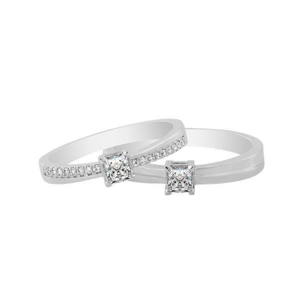 Nhẫn cưới nữ kim cương viên vàng 14K Sunny PR1C F