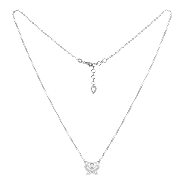 Dây liền mặt đính đá CZ vàng 14K Lighting heart