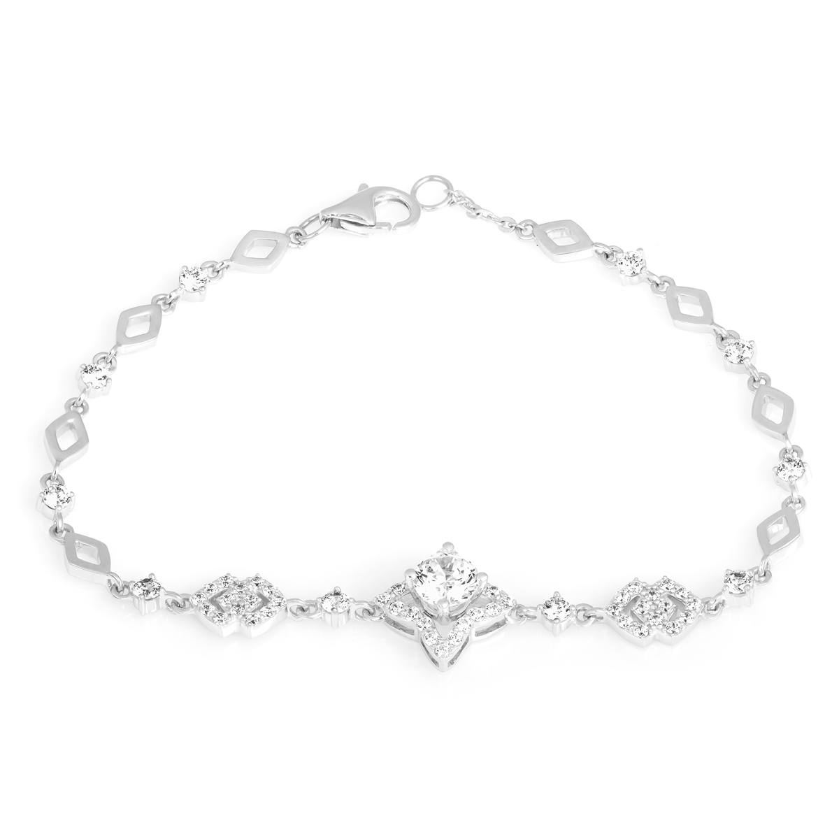 Lắc đính đá CZ vàng 18K Delighix