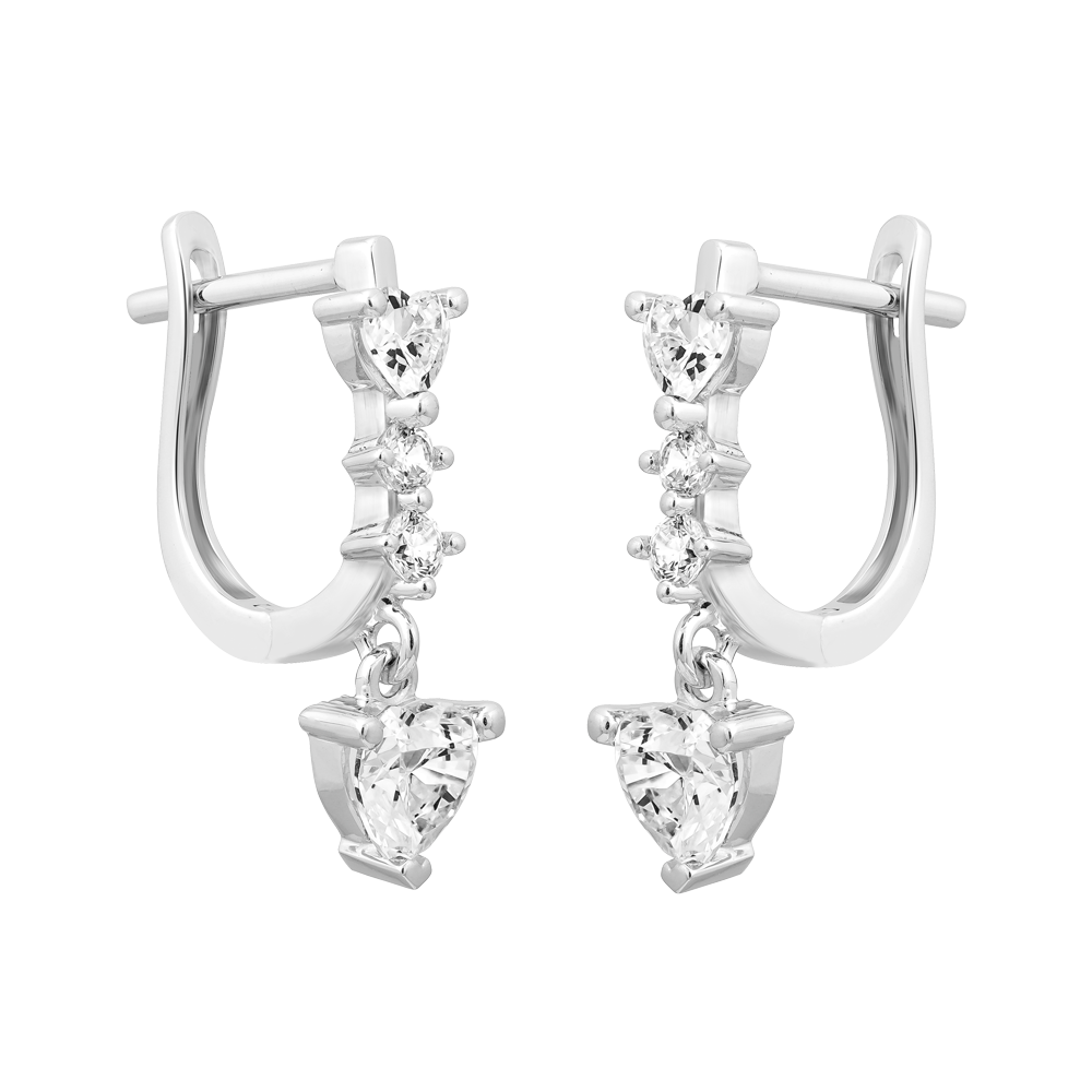 Hoa tai đính đá CZ vàng 18K Heartfine HR 5C