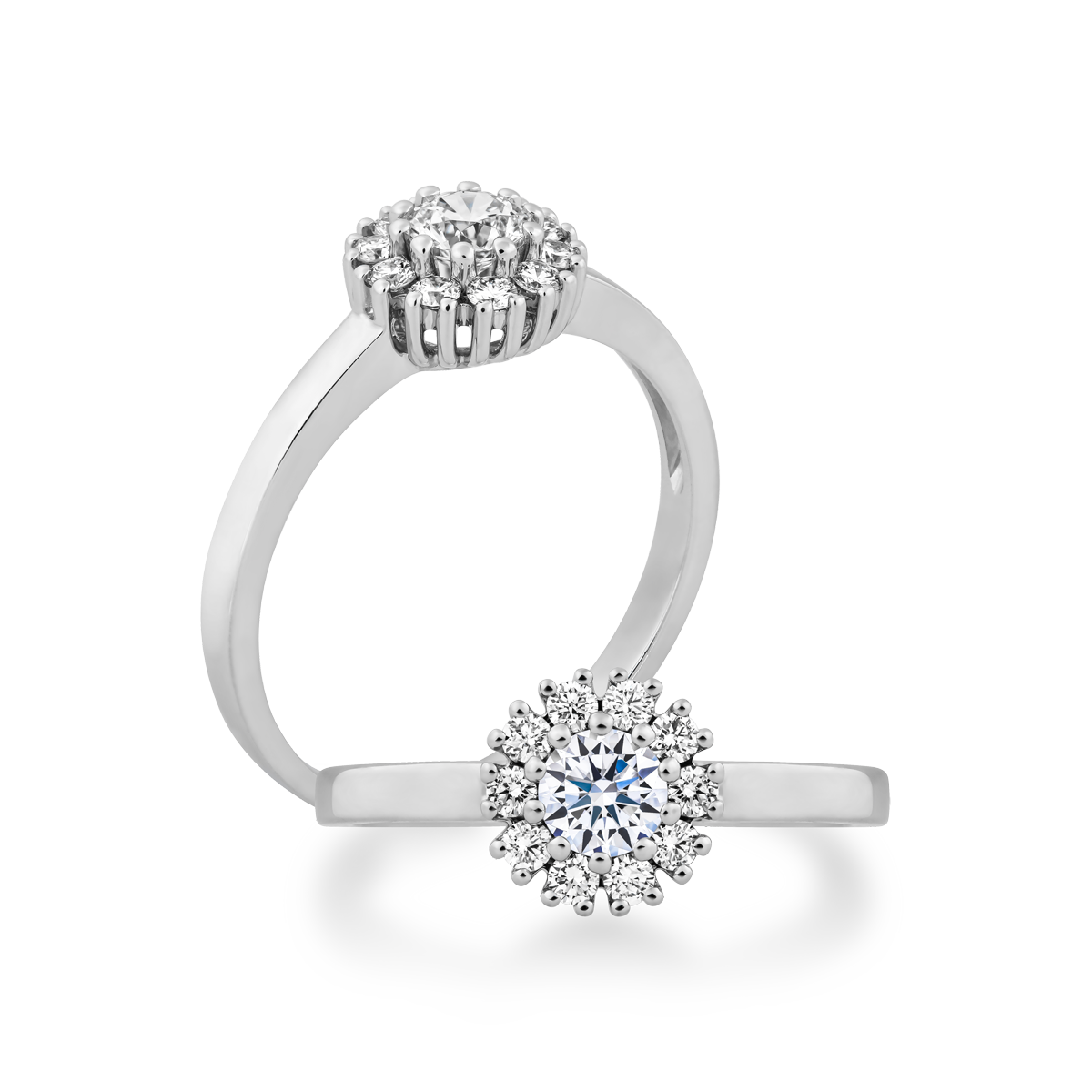 Nhẫn nữ kim cương vàng 14K Snowflower N 10p