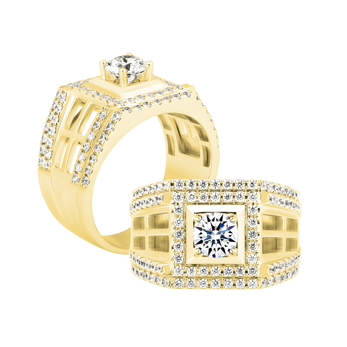 Nhẫn nam đính đá CZ vàng 10K Sergio 5C Y