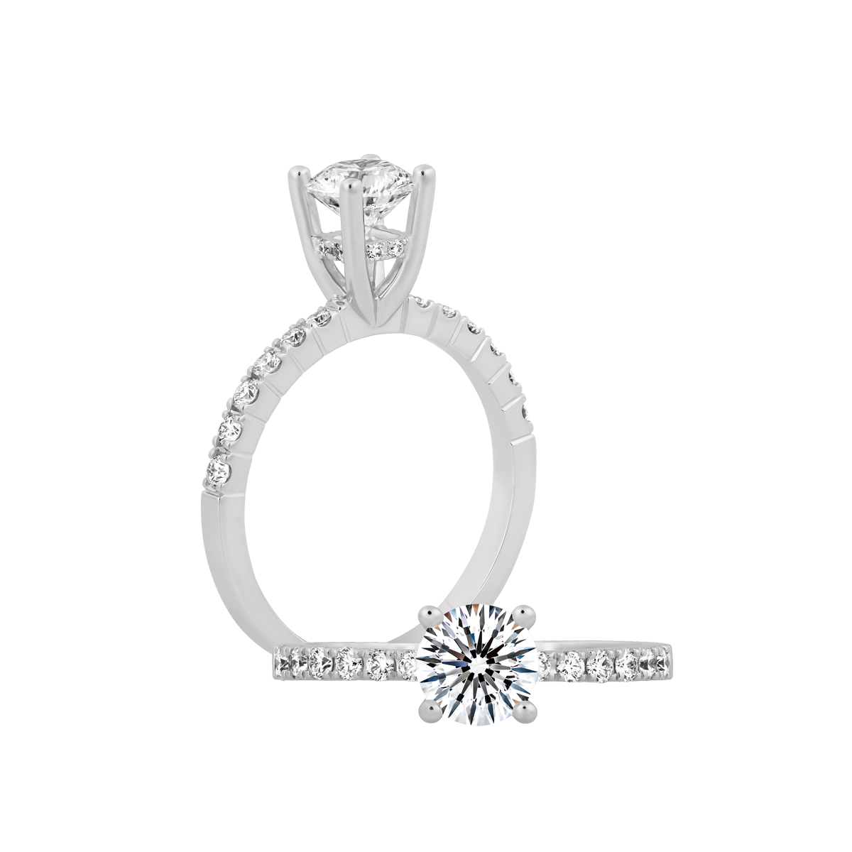 Nhẫn nữ kim cương tấm vàng 14K Gratian 5C