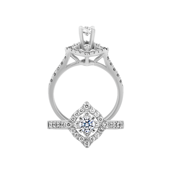 Nhẫn nữ kim cương 8 Hearts & Arrows vàng 14K Primrose N H&A 2C