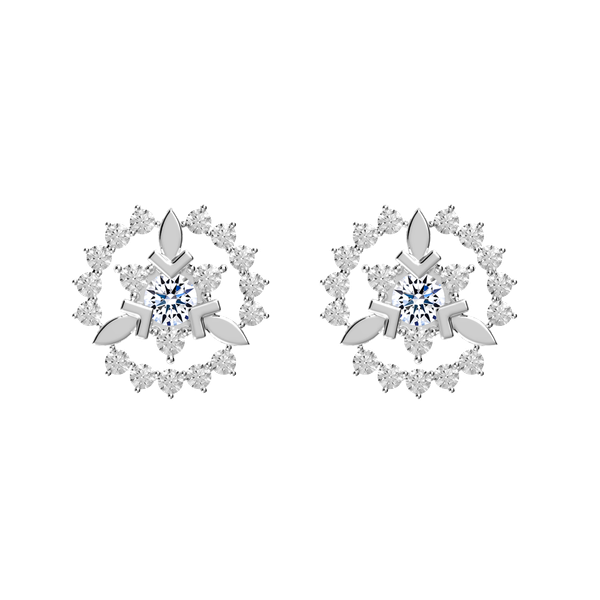 Hoa tai đính đá CZ vàng 14K Emity